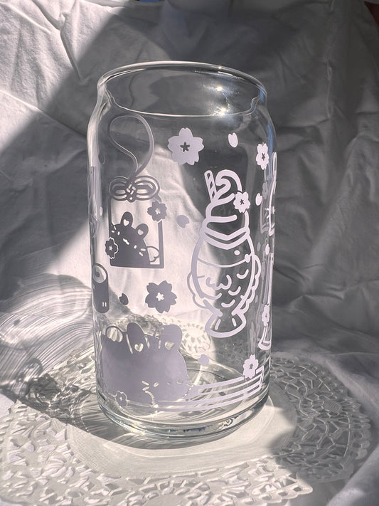 Japanese Themed Glass Tumbler